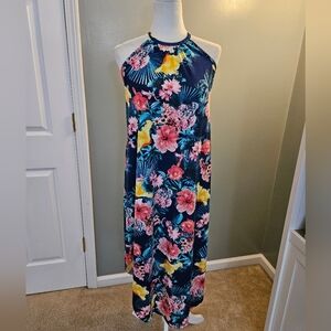 Vibe Sportswear Women's Size Small S Floral Maxi Halter Dress